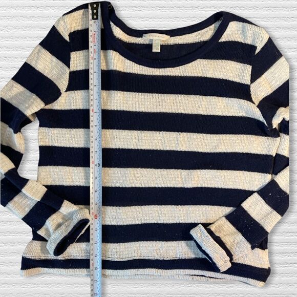 Springfield Striped Long Sleeve Boat Neck Top - Navy Blue/White - Size L - Picture 4 of 4